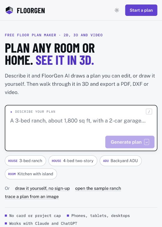 FloorGen — capture of its public source page, checked 2026-10-12