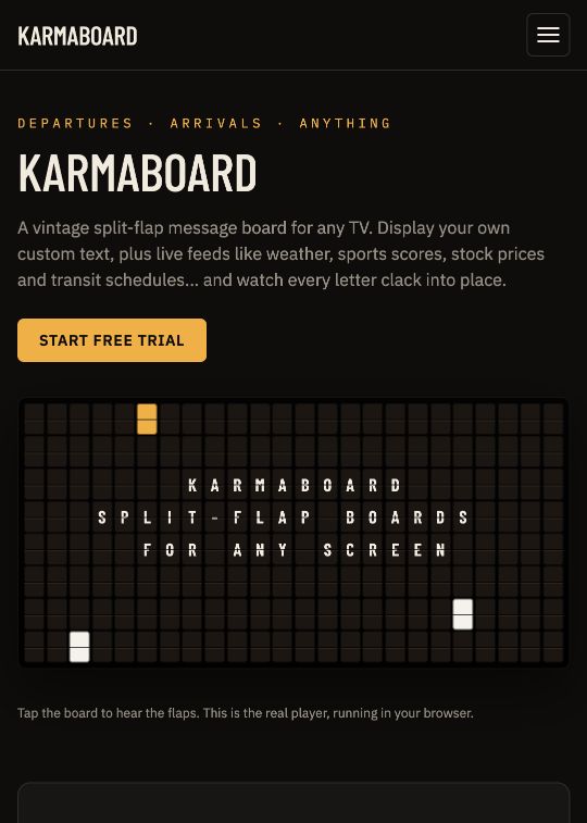 KarmaBoard — capture of its public source page, checked 2026-10-12