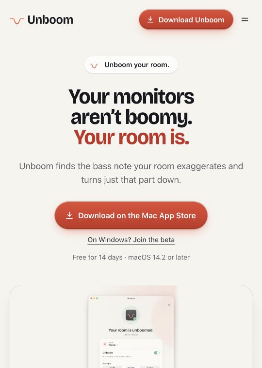 Unboom — capture of its public source page, checked 2026-10-12